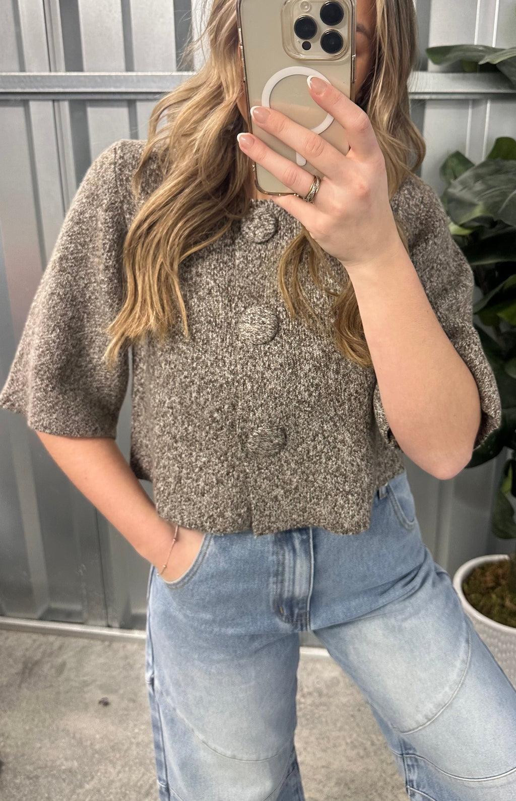 Magnolia Button Top