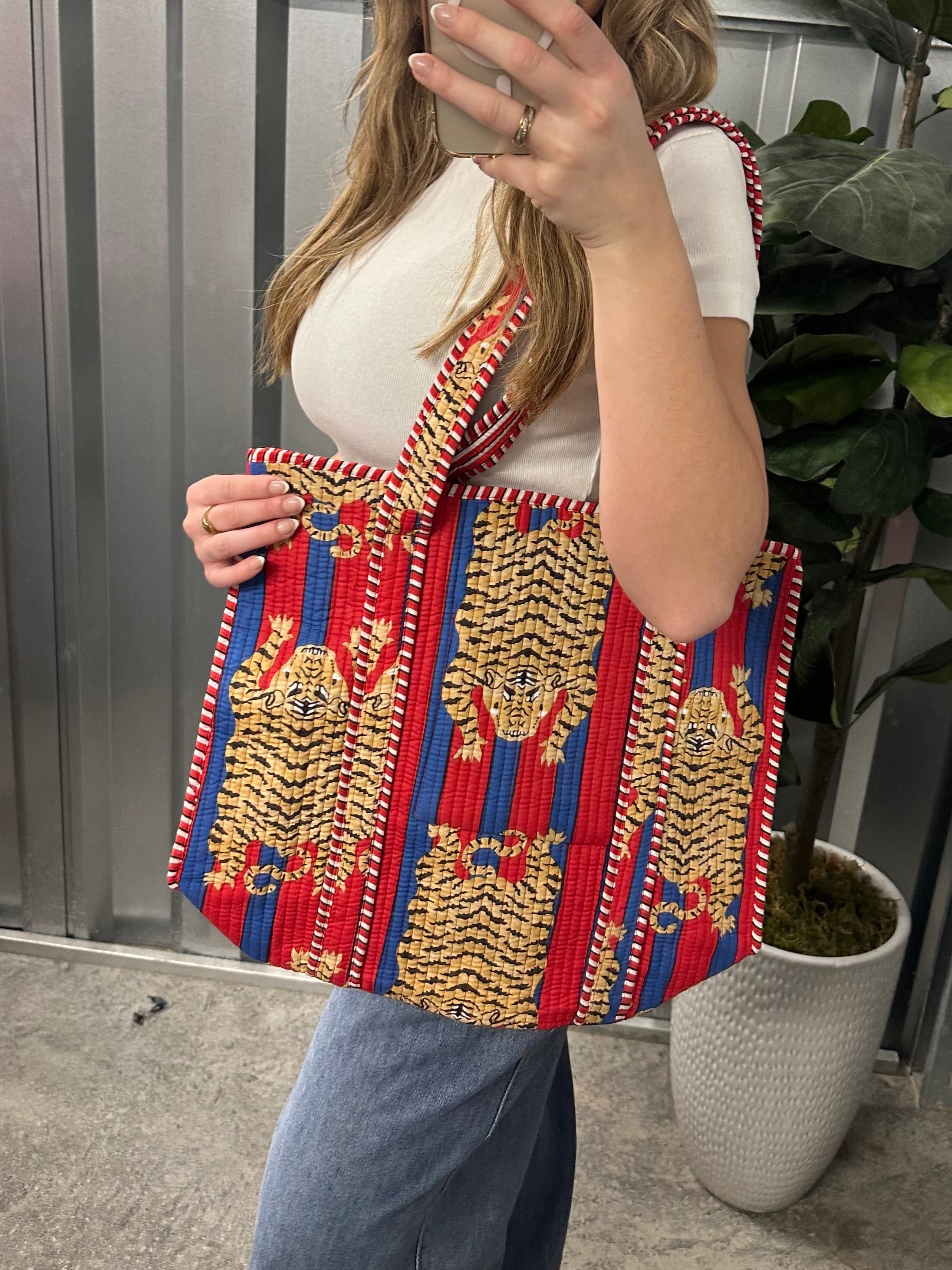Striped Tiger Reversible Tote - Multicolor