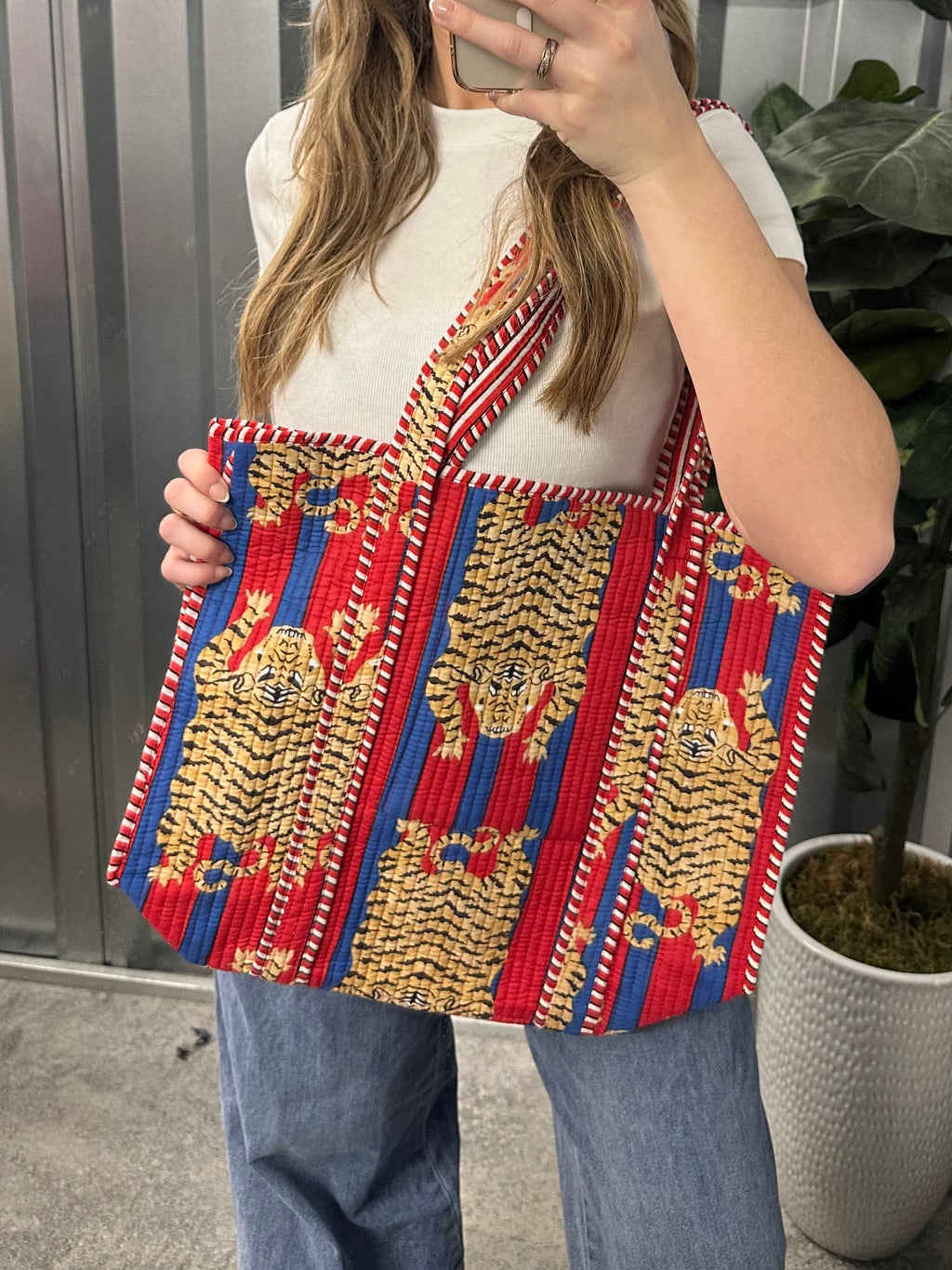 Striped Tiger Reversible Tote - Multicolor