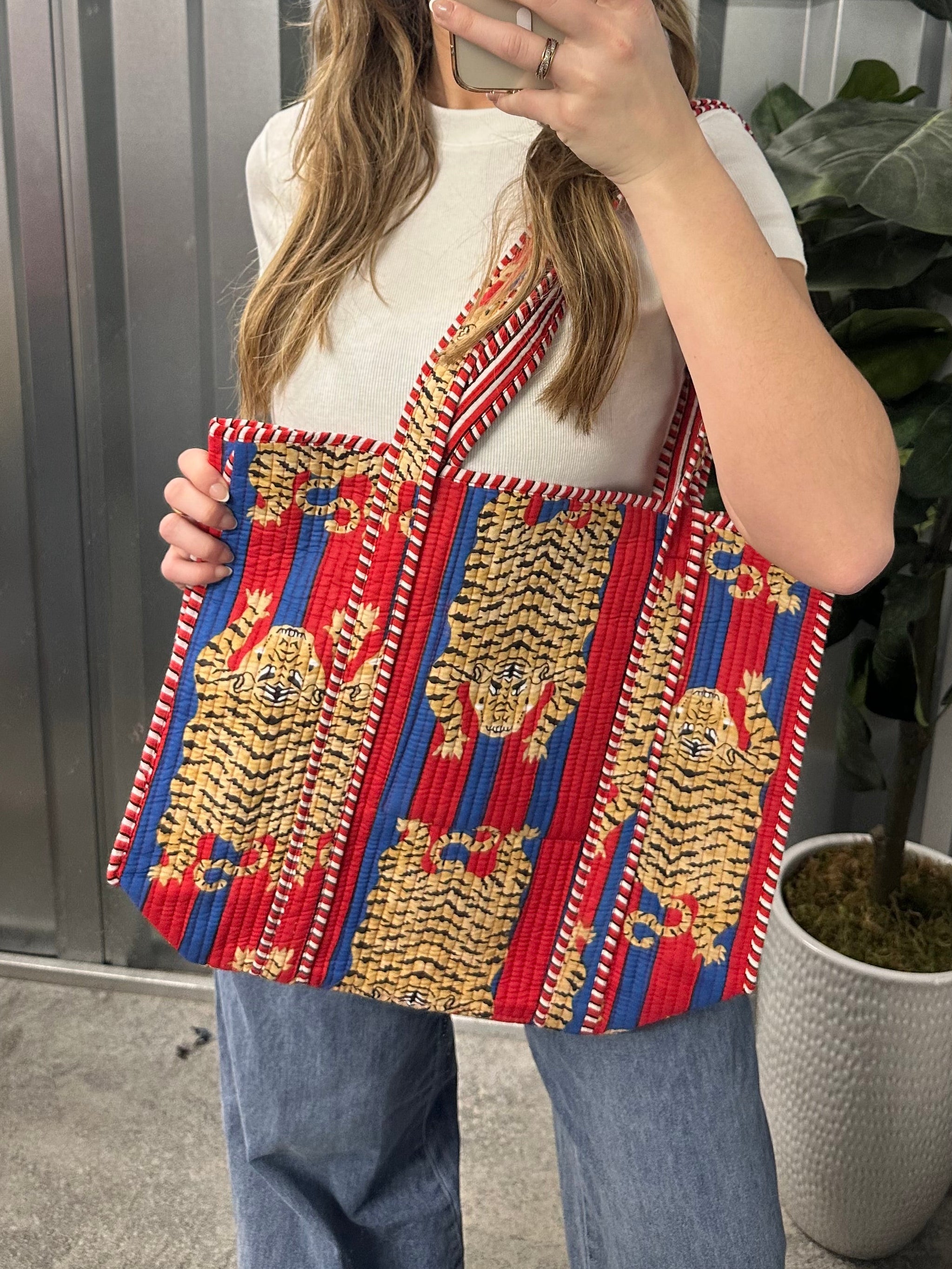 Striped Tiger Reversible Tote - Multicolor