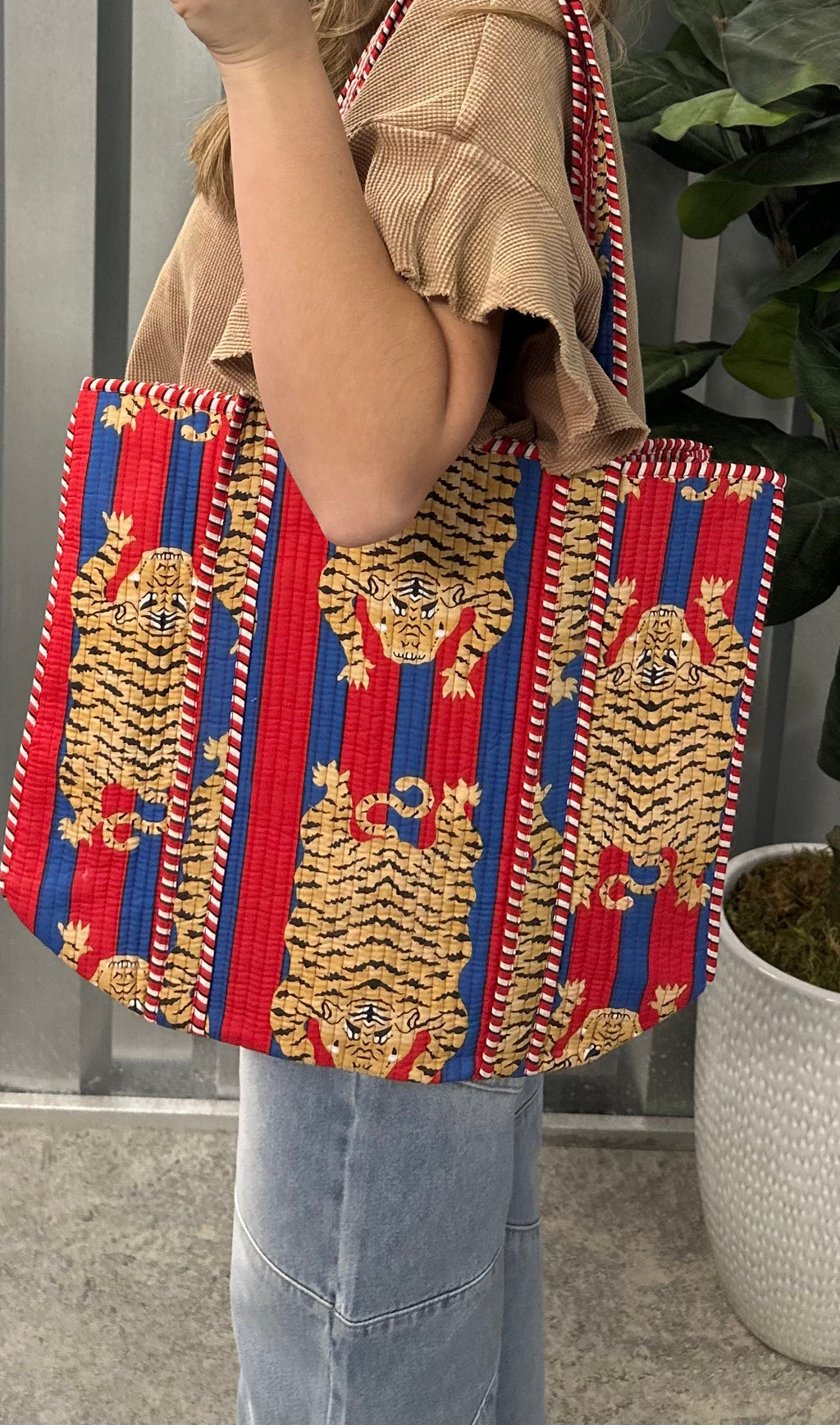 Striped Tiger Reversible Tote - Multicolor