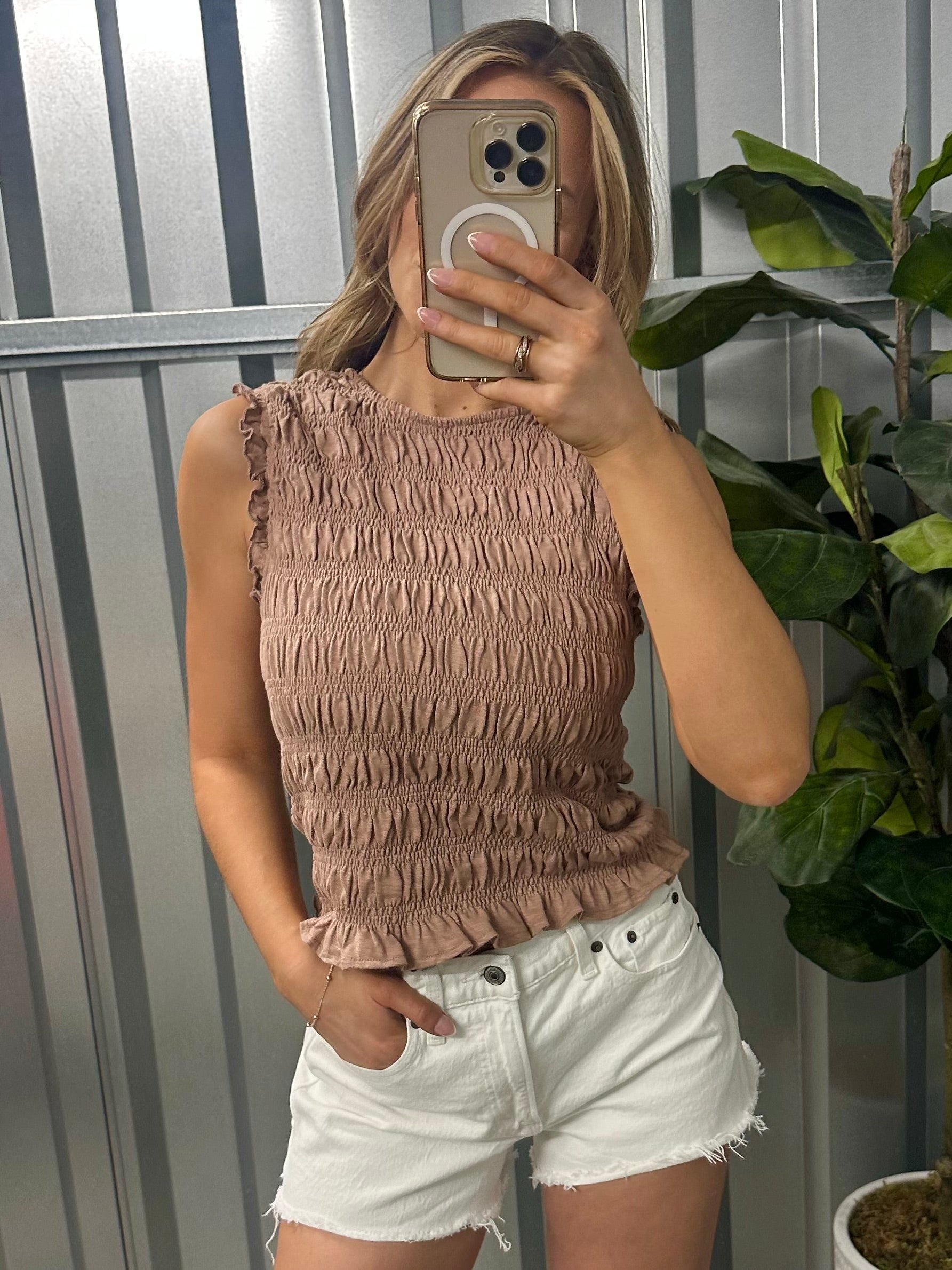 Mavi Smocked Tank