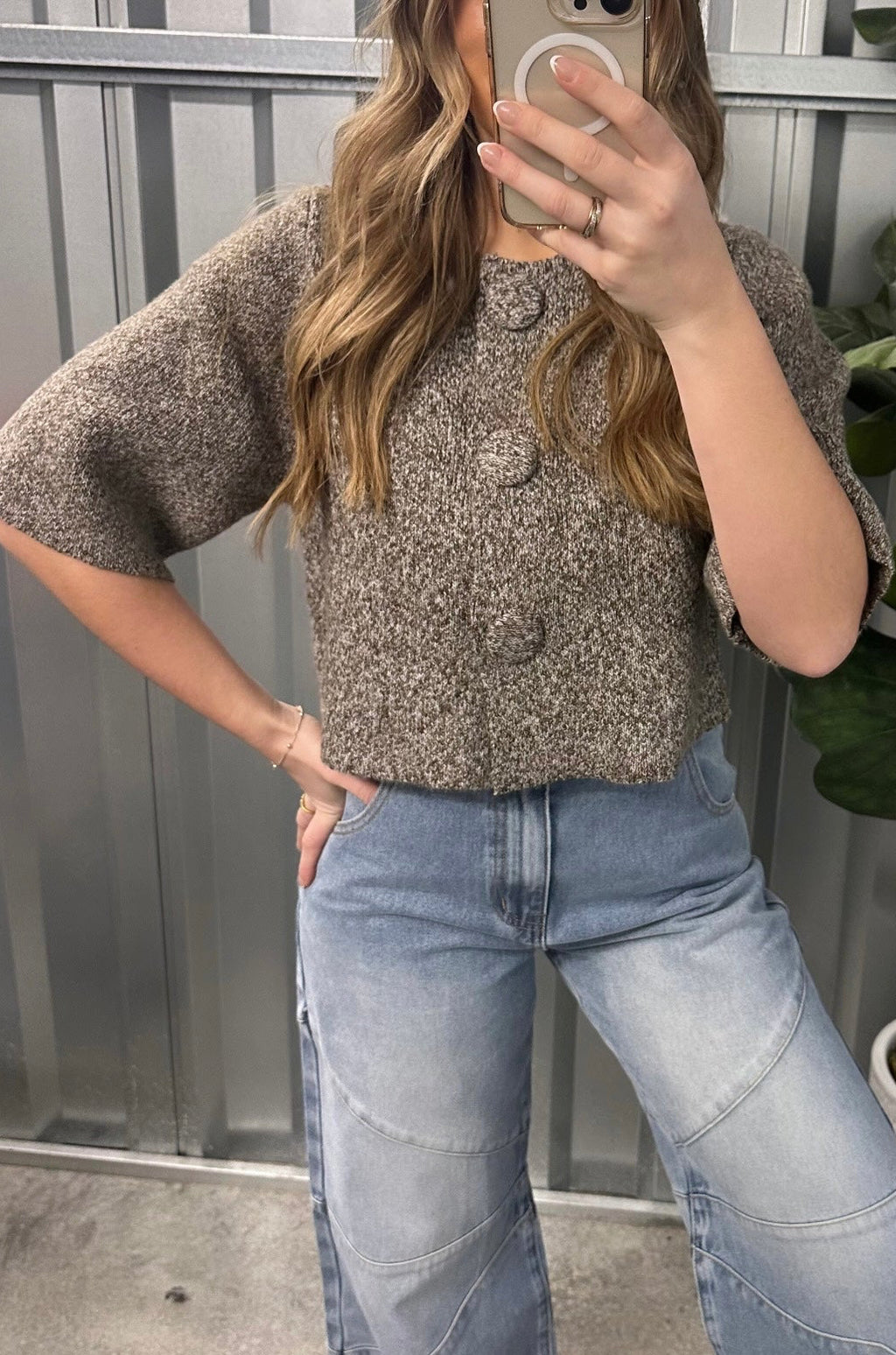 Magnolia Button Top