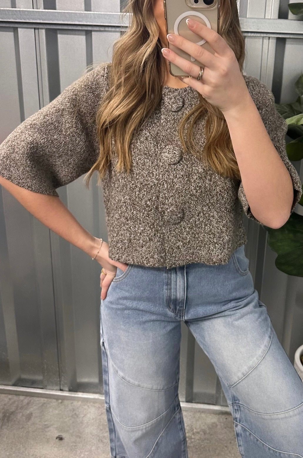 Magnolia Button Top