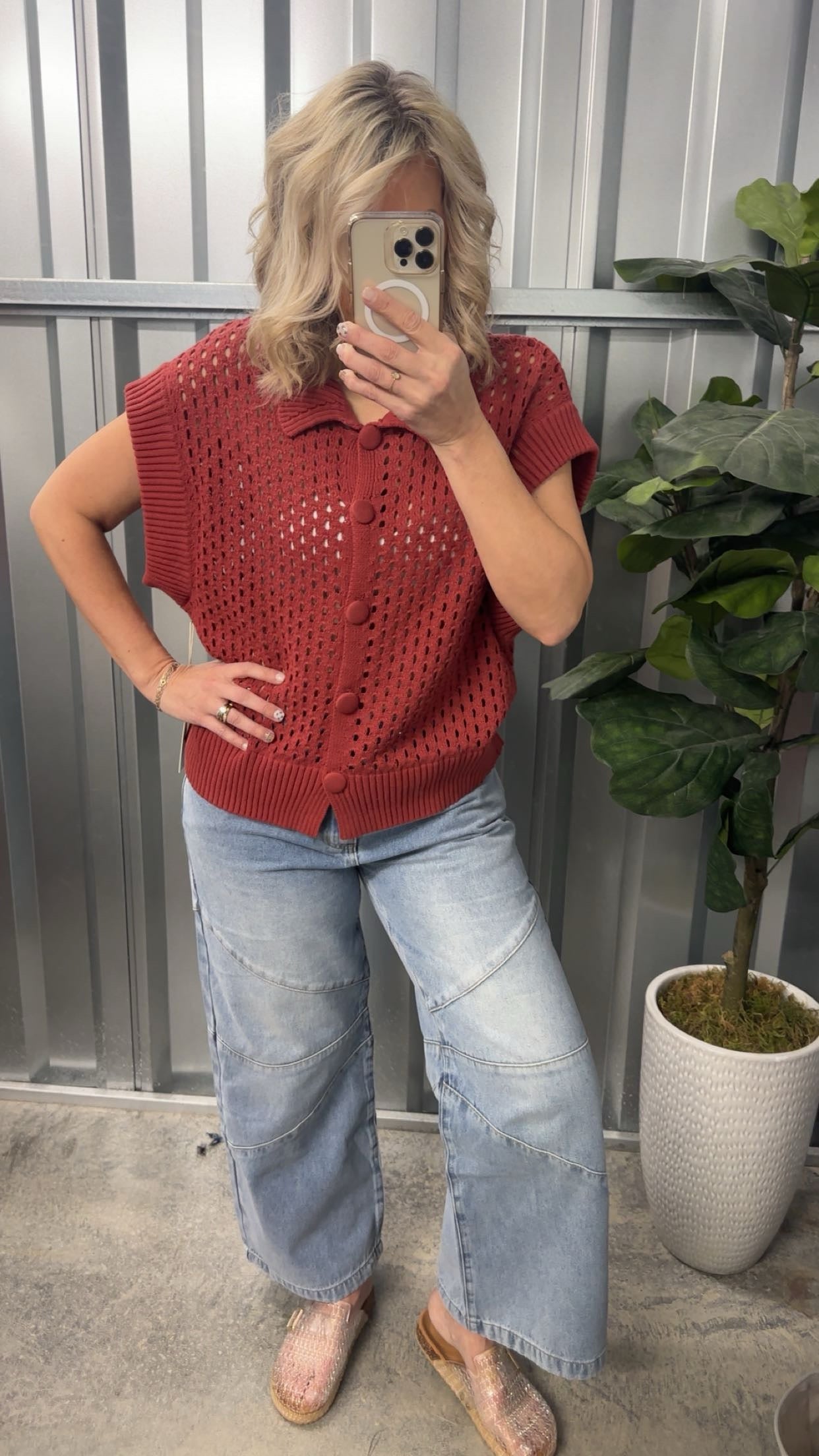 Rue Button Knit Vest