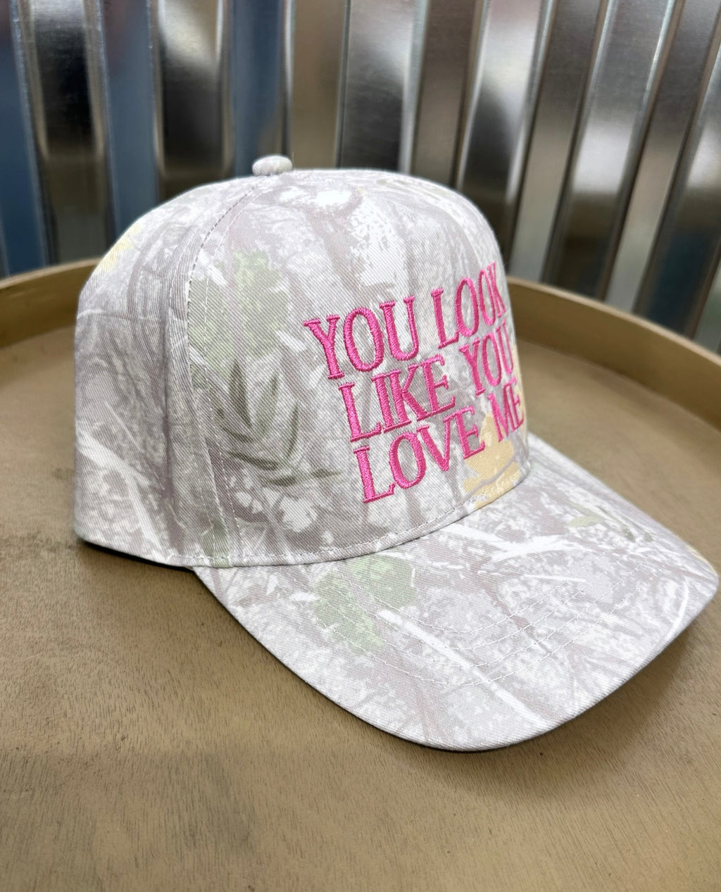 You Look Like You Love Me Camo Trucker Hat