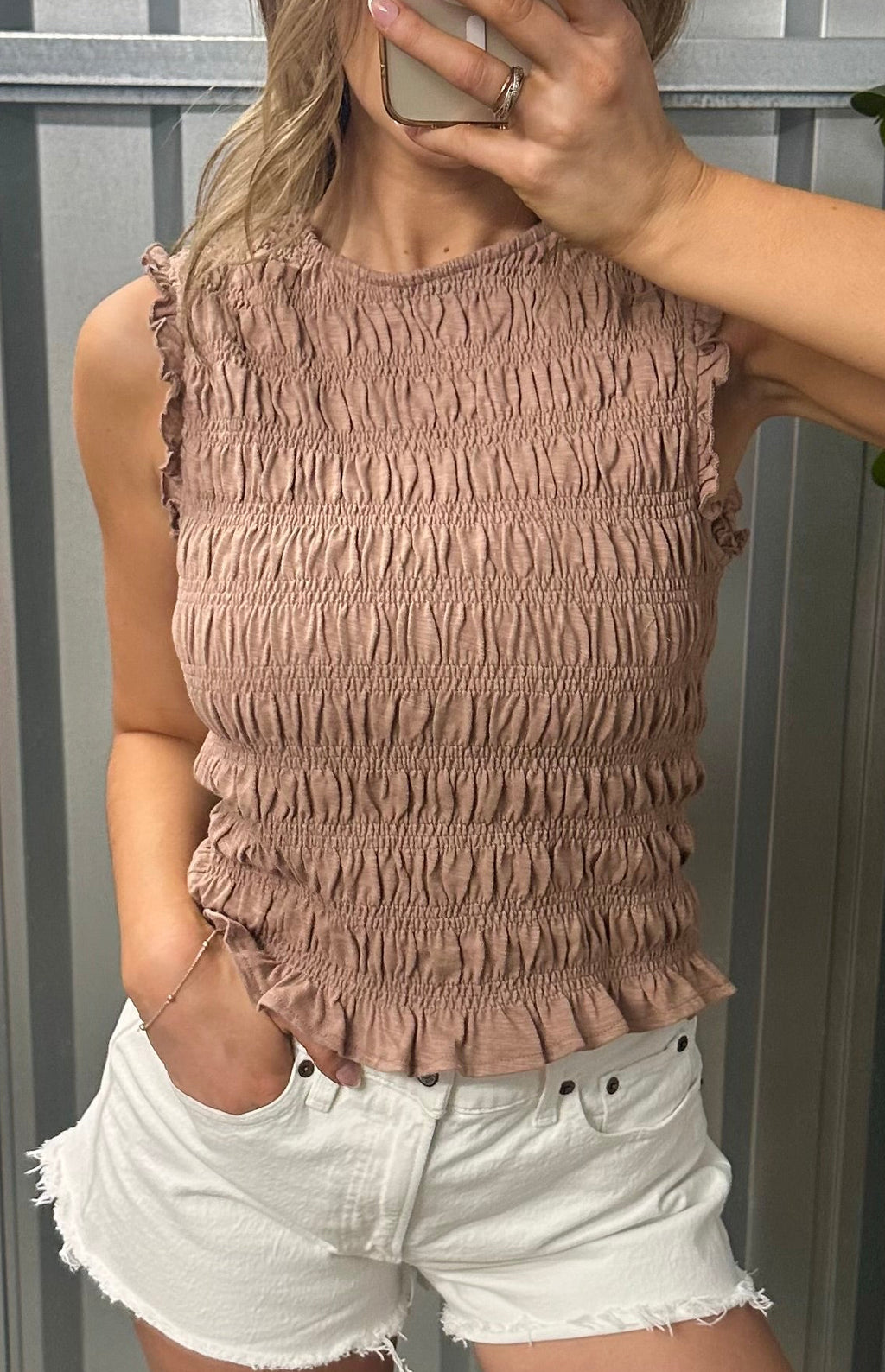 Mavi Smocked Tank