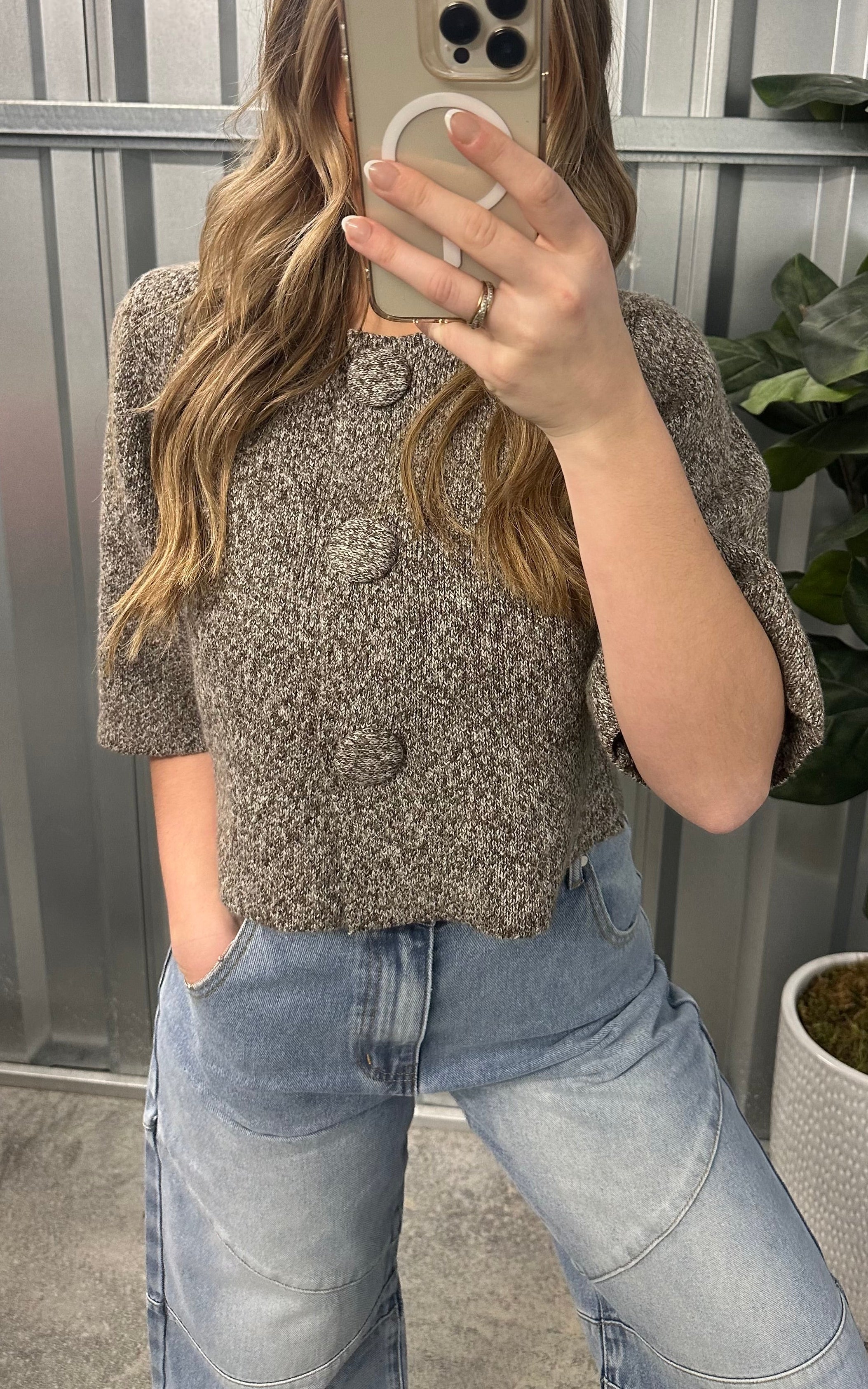 Magnolia Button Top