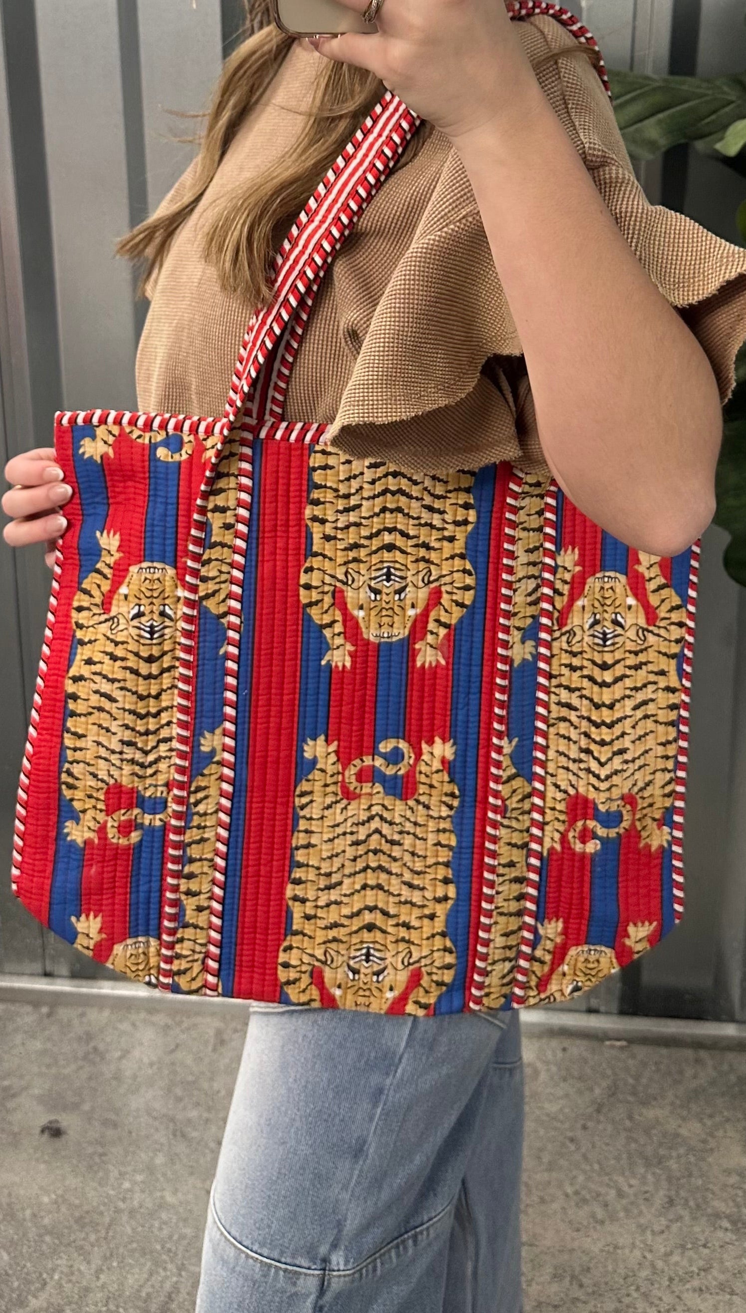Striped Tiger Reversible Tote - Multicolor